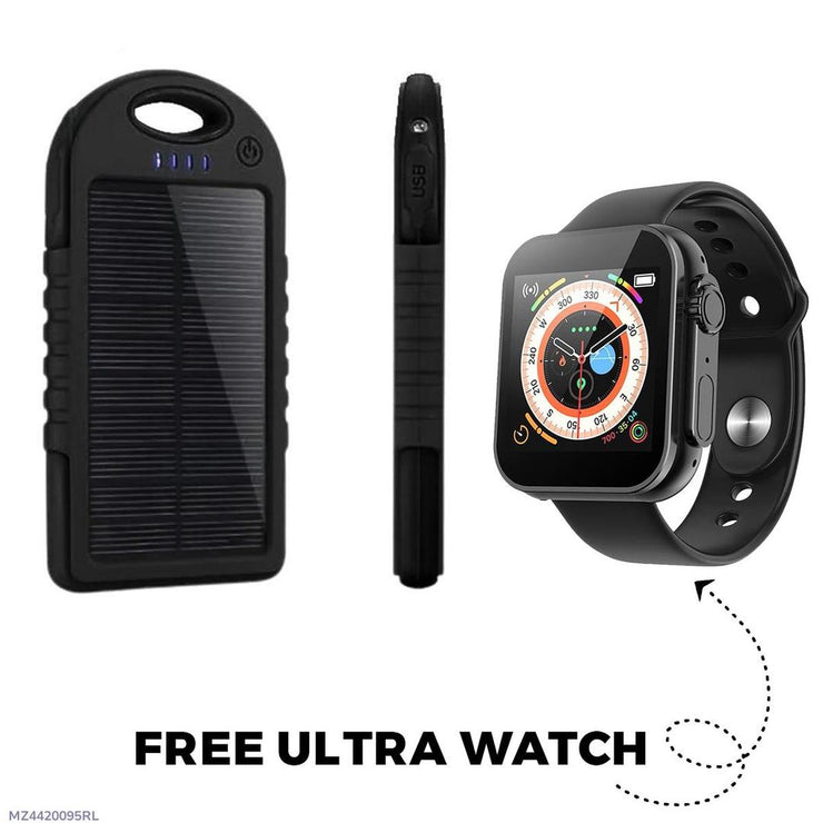 10,000mah Solar power bank with free Ultra Watch