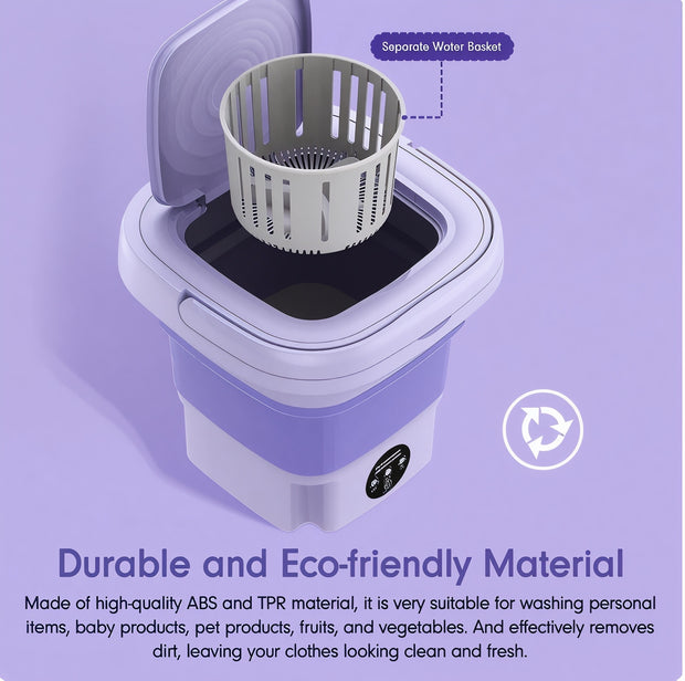🧺 Mini Foldable Washing Machine – Smart, Safe & Portable