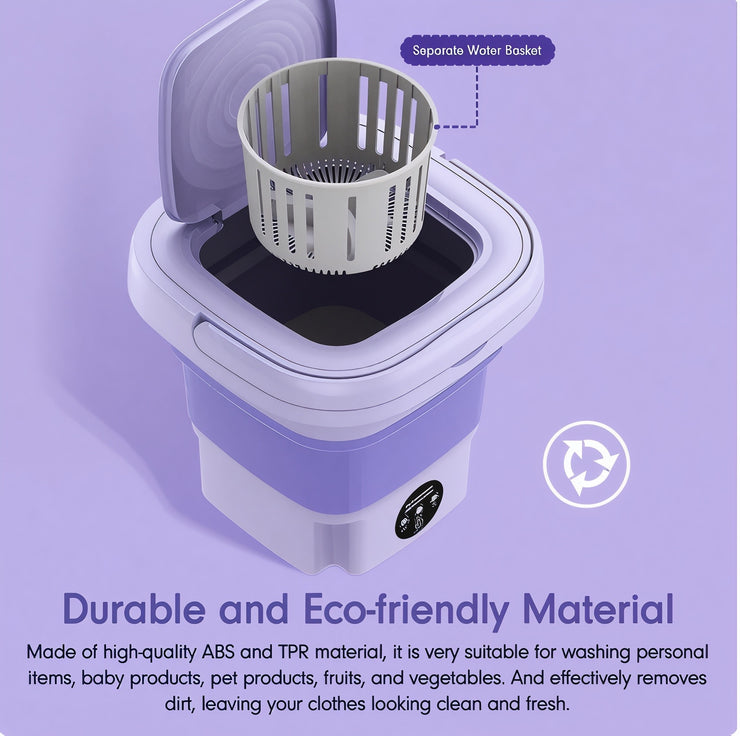🧺 Mini Foldable Washing Machine – Smart, Safe & Portable