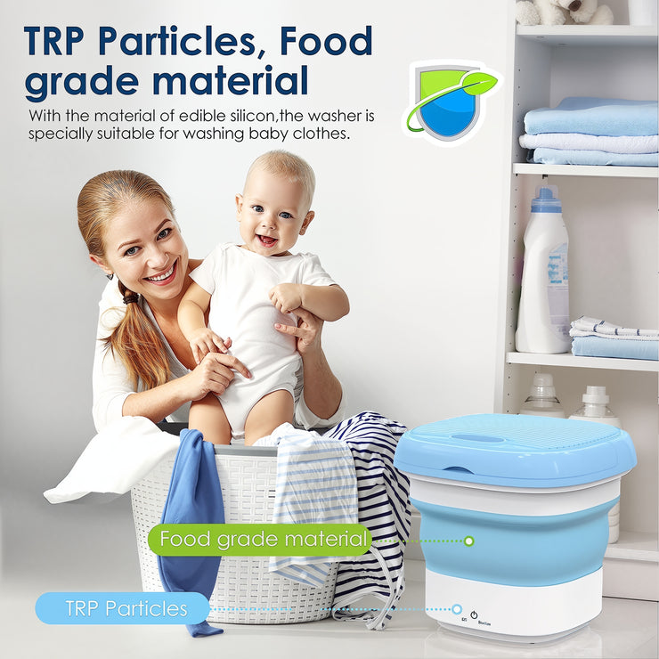 🧺 Mini Foldable Washing Machine – Smart, Safe & Portable