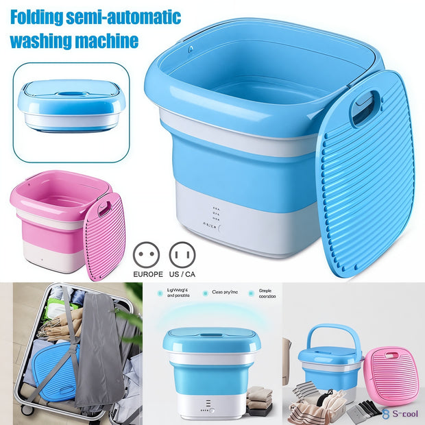 🧺 Mini Foldable Washing Machine – Smart, Safe & Portable