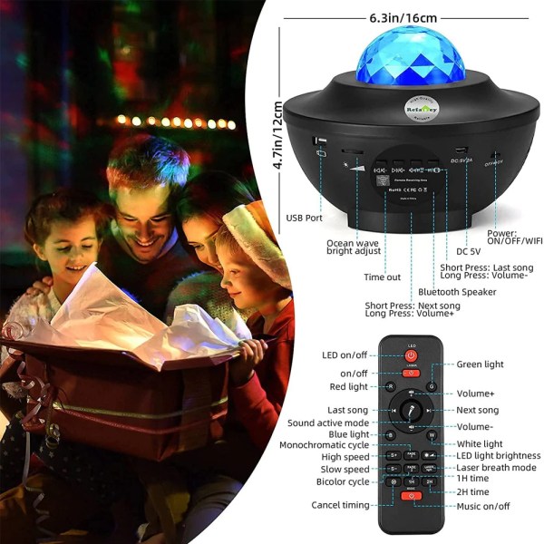 Starry Night Projector with Bluetooth Speaker